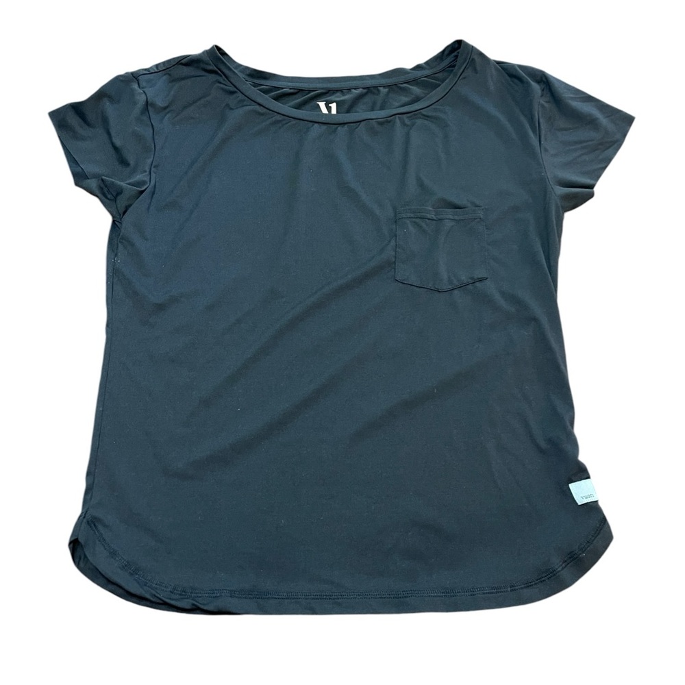 Vuori Lux Performance Short Sleeve Pocket Gym Yoga Shirt Size XS Wide Neck